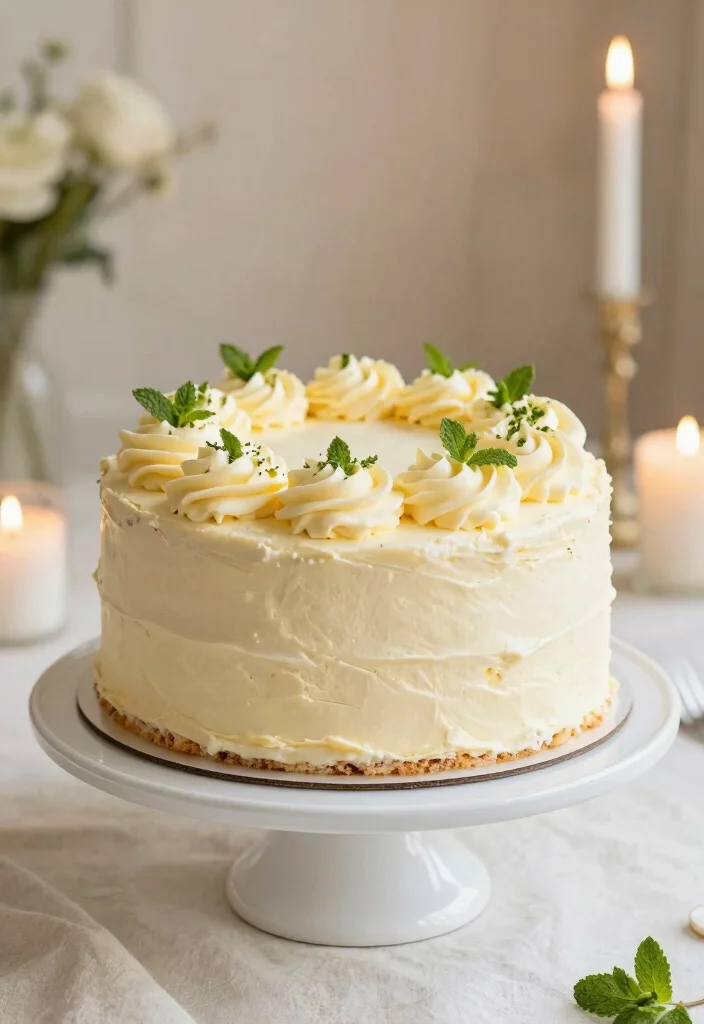 16 Just Married Wedding Cake Ideas in Simple Romantic Style - 4. Simple Vanilla Sponge Cake 1