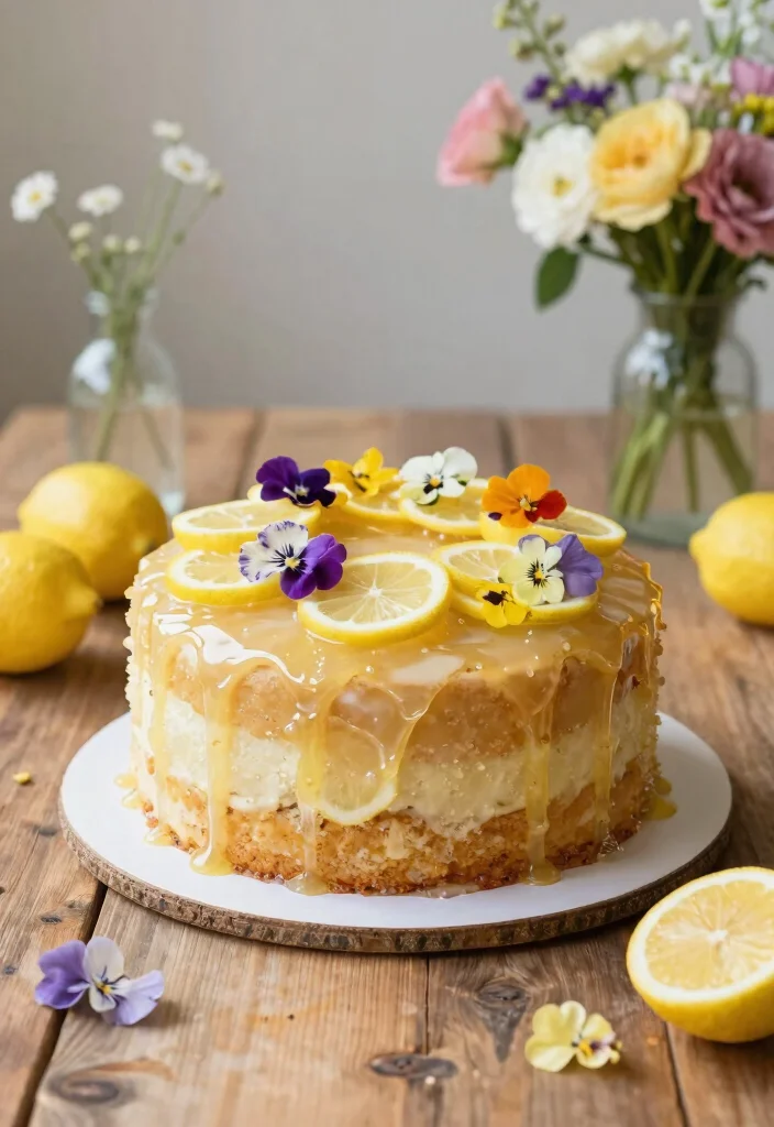 16 Just Married Wedding Cake Ideas in Simple Romantic Style - 8. Lemon Drizzle Cake 1
