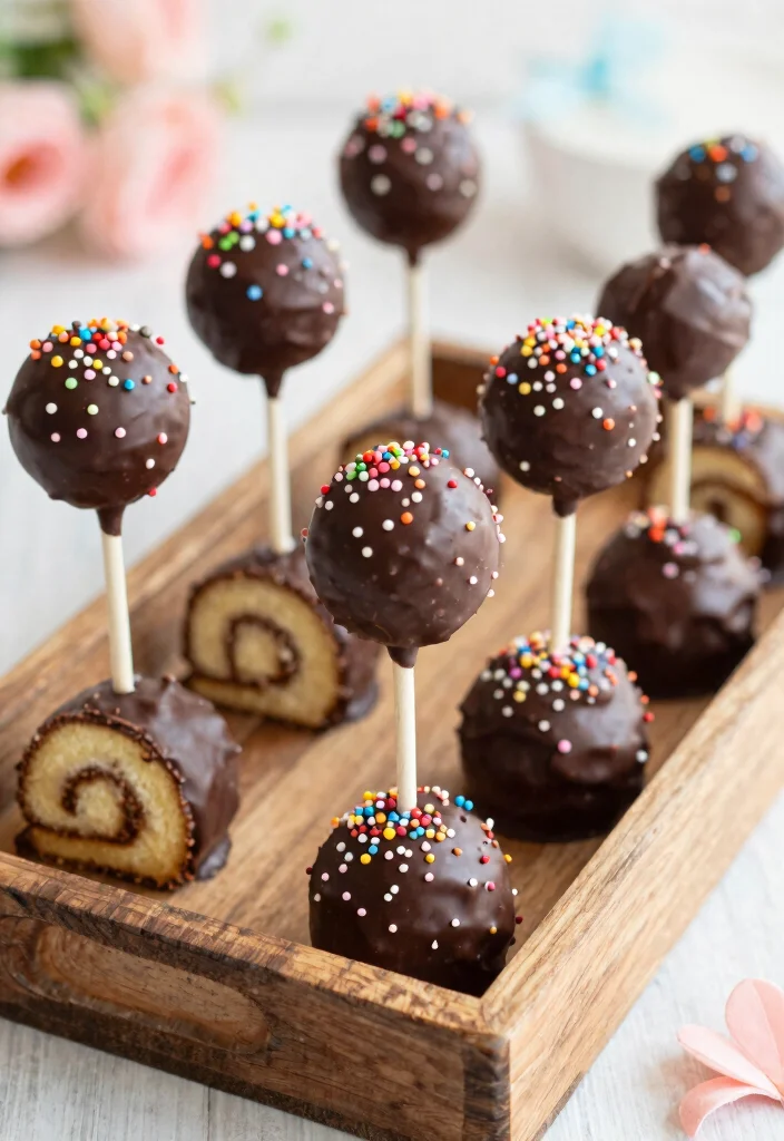 16 Little Debbie Cake Pops Ideas: Nostalgic Fun Desserts - 1. Swiss Cake Roll Pops 1