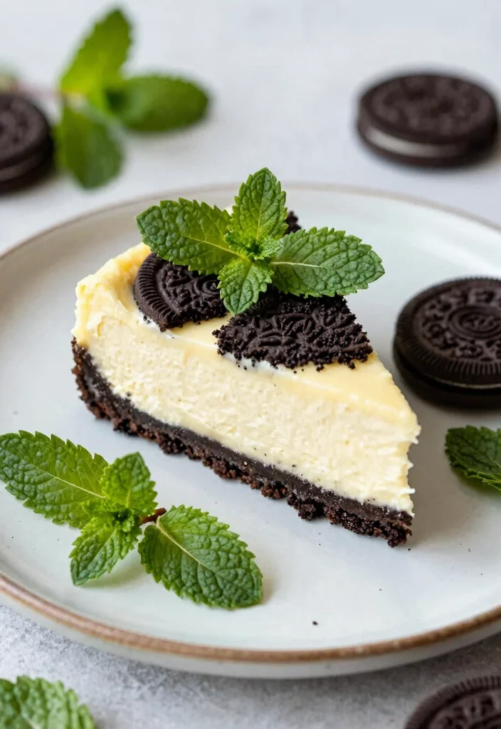 16 No Bake Oreo Cheesecake Ideas: Easy Crowd Favorite - 12. No Bake Oreo Cheesecake with Fresh Mint 1