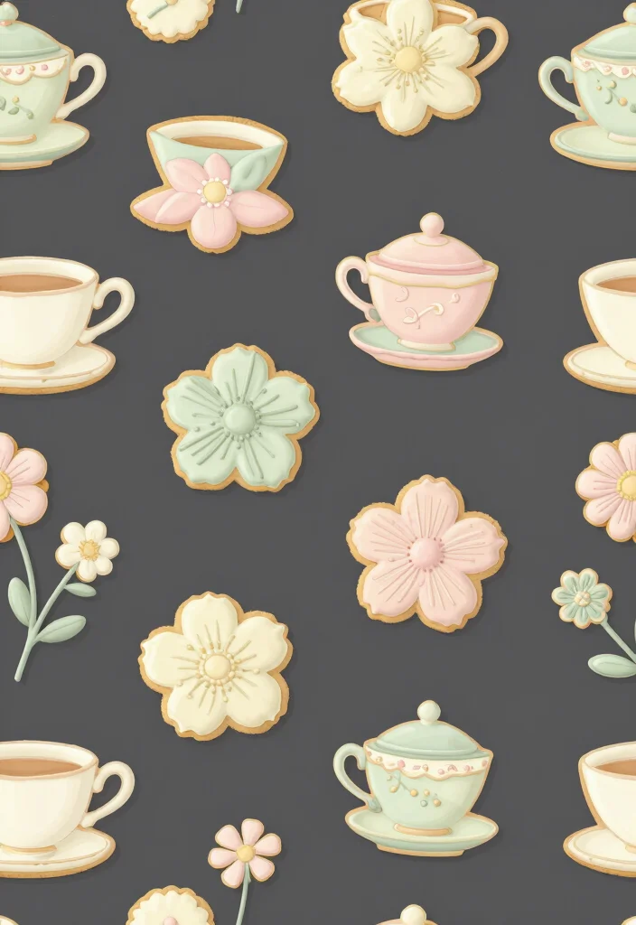 16 Shadow Milk Cookie Wallpaper PC Ideas Dark Cute Art - 10. Vintage Tea Party Cookies 1
