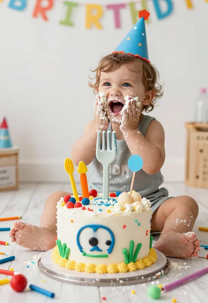 16 Toy Story Cake Smash Ideas: Colorful Character Themes - 14. Fun with Forky Cake Smash 1