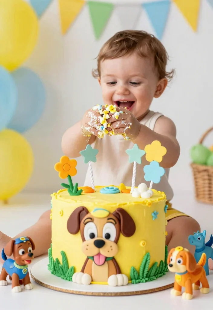 16 Toy Story Cake Smash Ideas: Colorful Character Themes - 8. Slinky Dog’s Creative Cake Smash 1