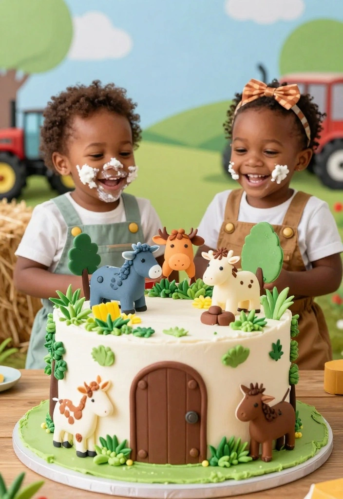 16 Twin Cake Smash Ideas Double the Cute - 10. Farmyard Fun 1