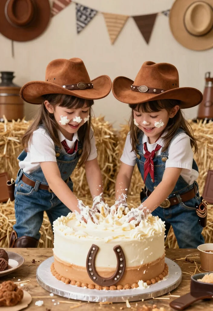 16 Twin Cake Smash Ideas Double the Cute - 15. Adventure in the Wild West 1