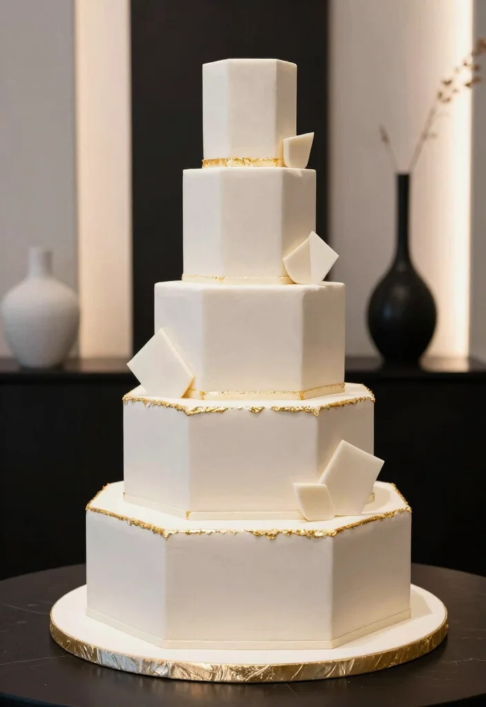 16 Wedding Cake Big Ideas: Grand Statement Designs - 2. Geometric Glamour 1