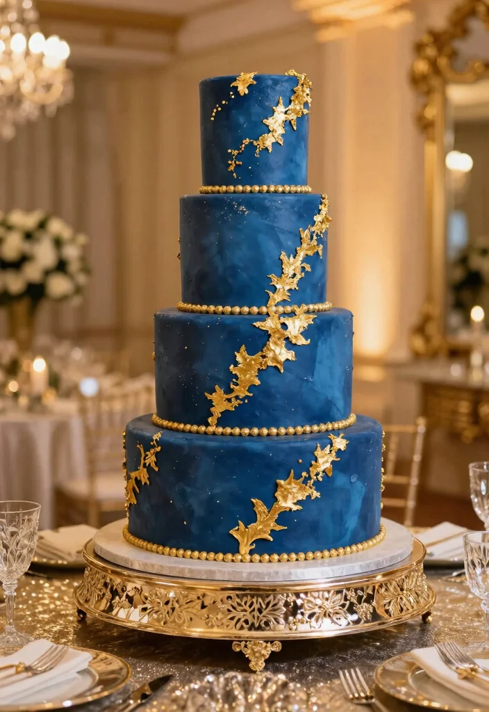 16 Wedding Cake Big Ideas: Grand Statement Designs - 7. Metallic Dreams 1