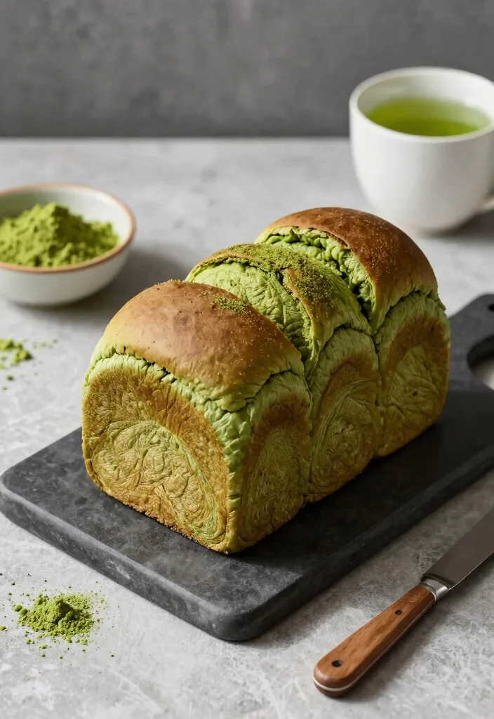 17 Cheesecake Factory Brown Bread Ideas: Famous Sweet Loaf - 12. Matcha Green Tea Brown Bread 1