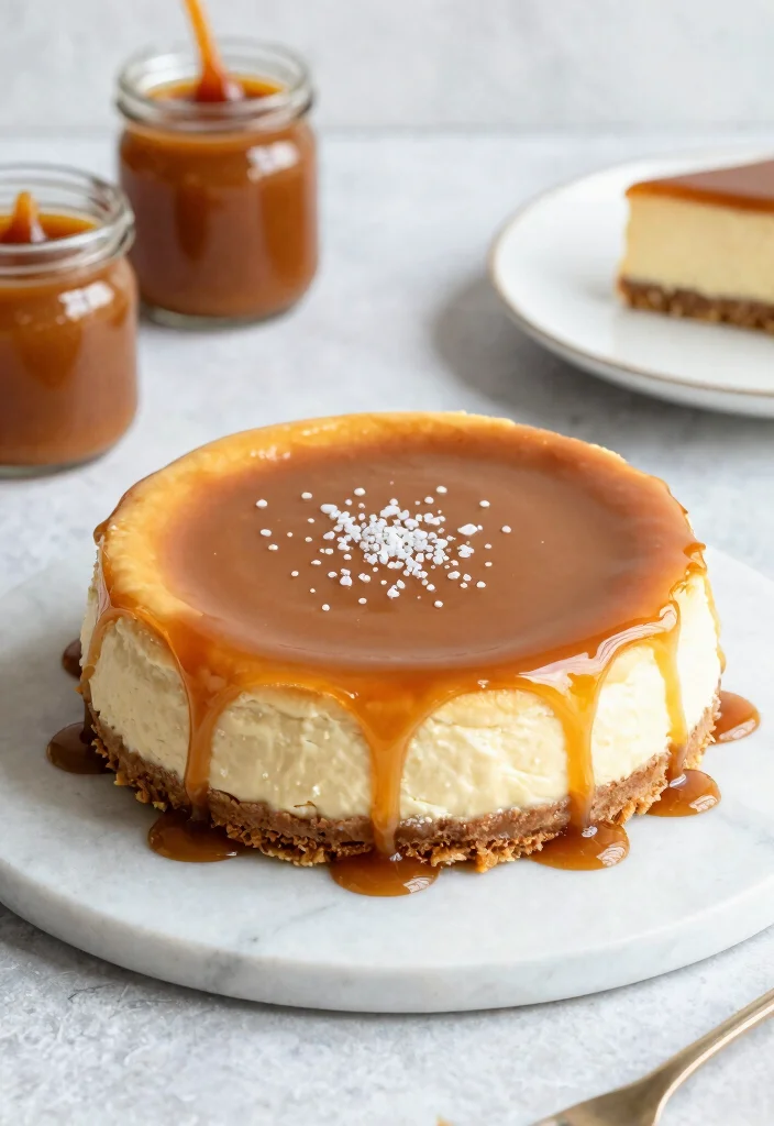 17 Cheesecake Wedding Cake Ideas with a Modern Elegant Twist - 12. Salted Caramel Cheesecake 1