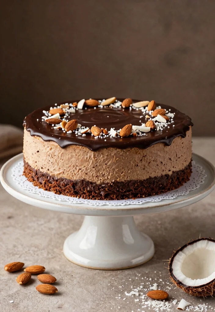 17 Cheesecake Wedding Cake Ideas with a Modern Elegant Twist - 13. Almond Joy Cheesecake 1