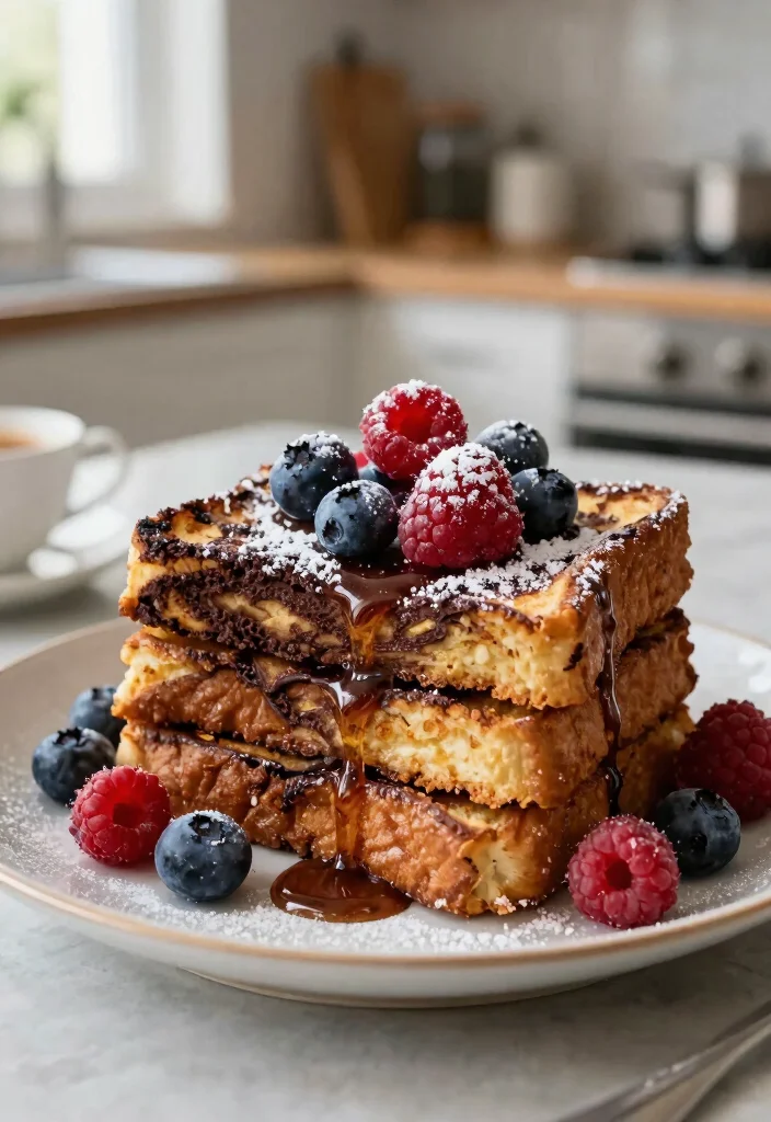 17 Chocolate Marble Cake Ideas Swirled Classic Beauty - 16. Chocolate Marble French Toast 1