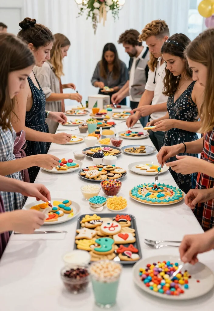 17 Cookie Table Wedding Display Ideas: Sweet Abundant Setup - 11. Interactive Cookie Decorating Station 1