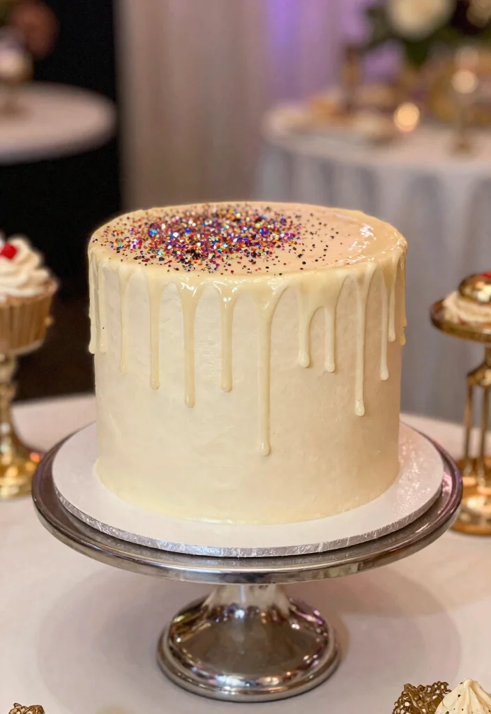 17 Disco Birthday Cake Ideas Retro Sparkle Glam - 11. Edible Glitter Drip Cake 1