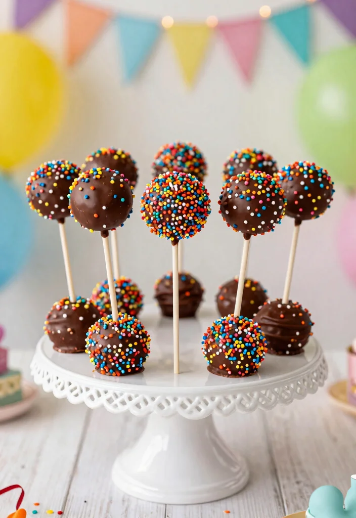 17 Disco Birthday Cake Ideas Retro Sparkle Glam - 15. Confetti Cake Pops 1