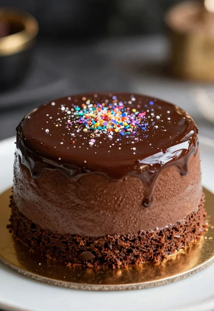 17 Disco Birthday Cake Ideas Retro Sparkle Glam - 17. Glitzy Chocolate Mousse Cake 1