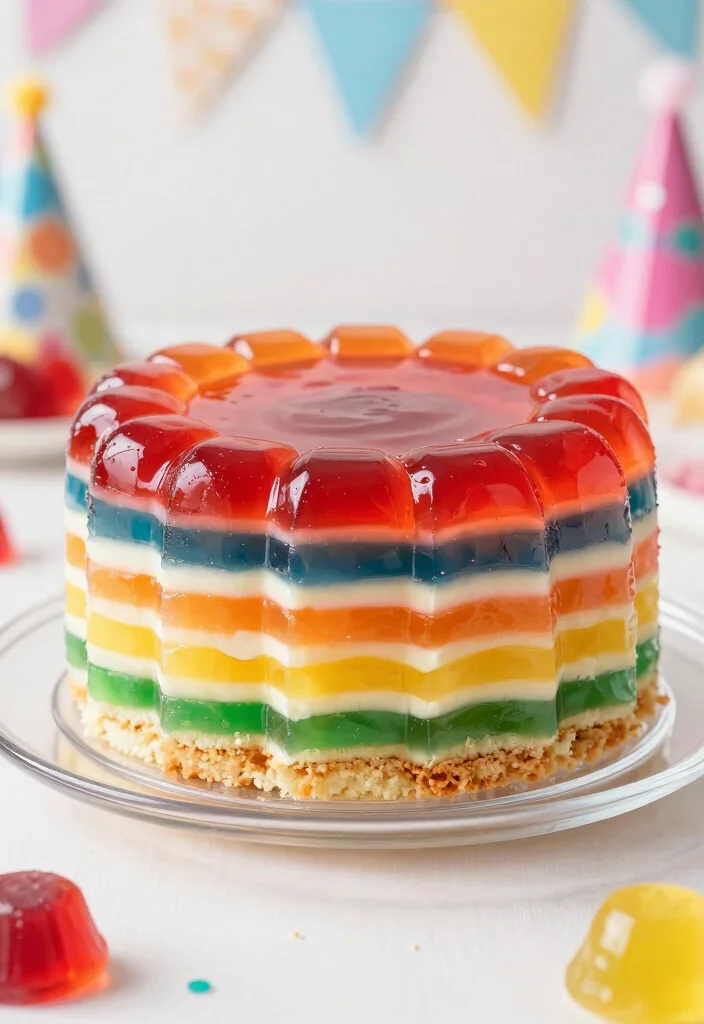 17 Disco Birthday Cake Ideas Retro Sparkle Glam - 8. Layered Jello Cake 1
