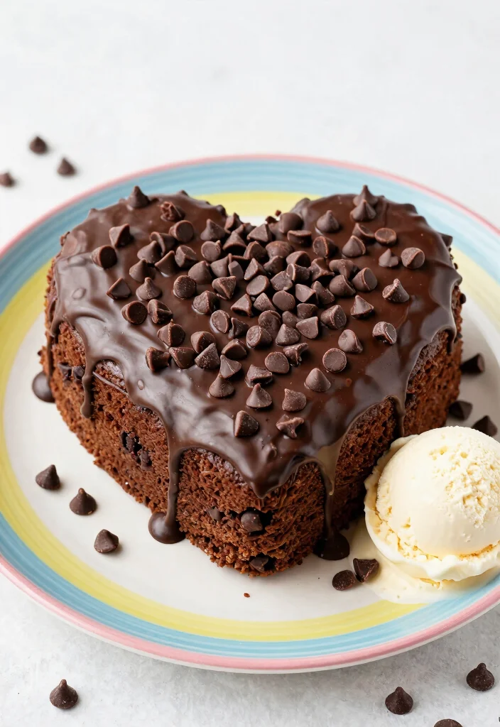17 Heart Shape Chocolate Cake Ideas Romantic Sweet Style - 12. Chocolate Chip Heart Cake 1