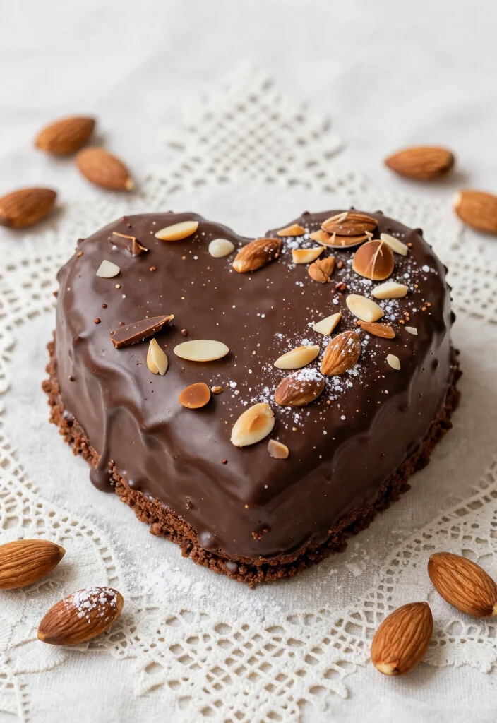 17 Heart Shape Chocolate Cake Ideas Romantic Sweet Style - 13. Chocolate Almond Heart Cake 1