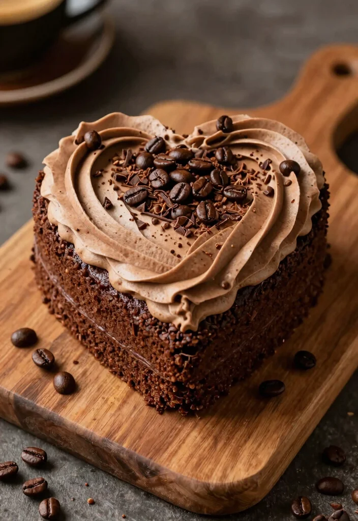 17 Heart Shape Chocolate Cake Ideas Romantic Sweet Style - 5. Mocha Heart Cake 1