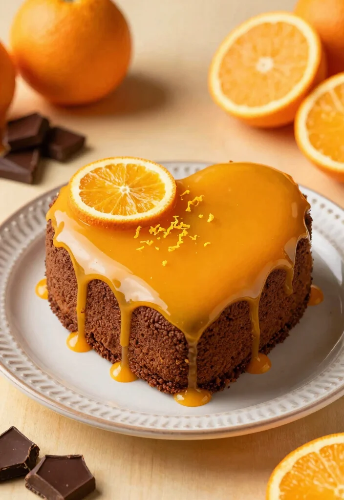 17 Heart Shape Chocolate Cake Ideas Romantic Sweet Style - 6. Chocolate Orange Heart Cake 1