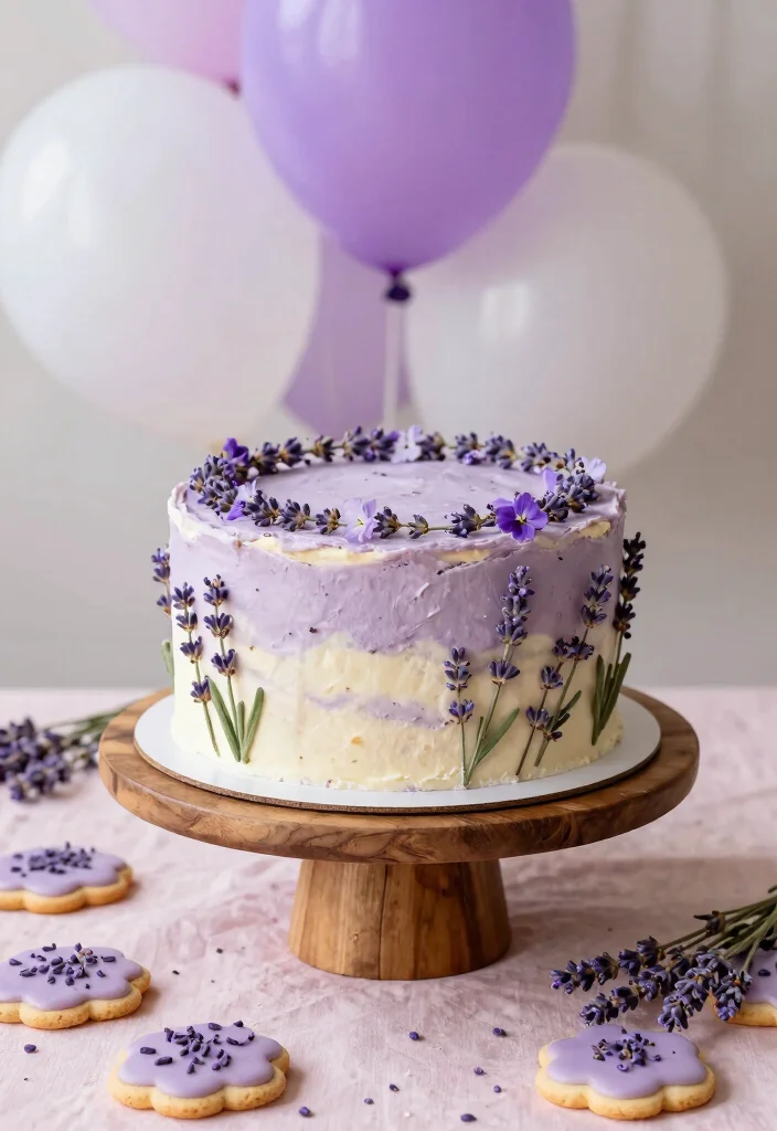 17 Pastel Cake Smash Ideas: Soft Dreamy Colors - 1. Sweet Lavender Dreams 1