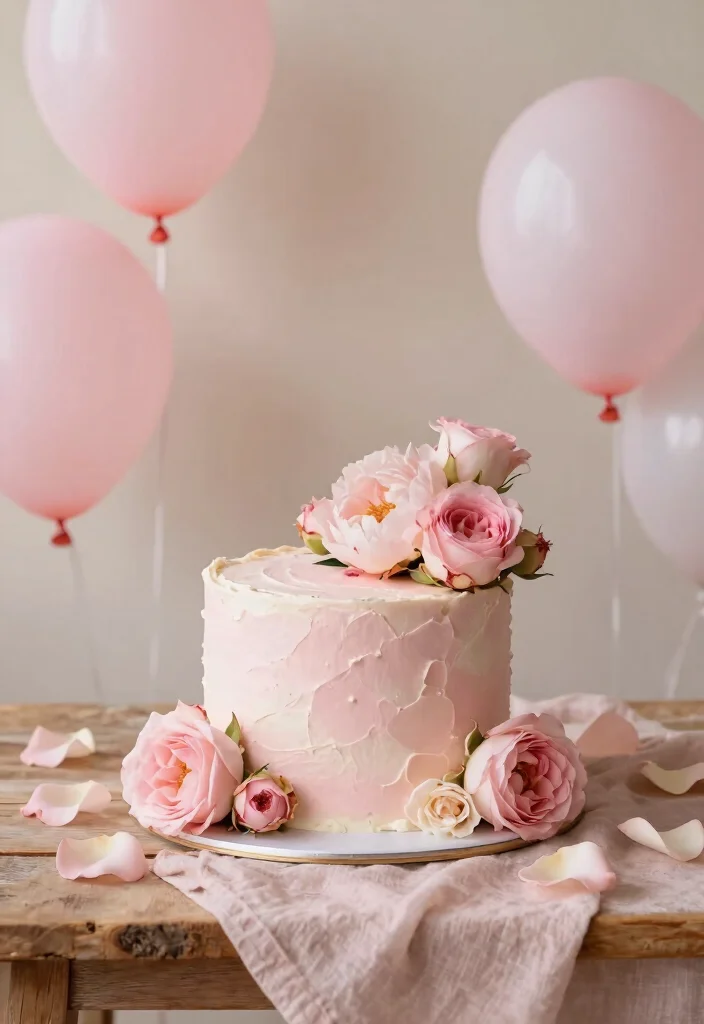 17 Pastel Cake Smash Ideas: Soft Dreamy Colors - 2. Blush Pink Elegance 1