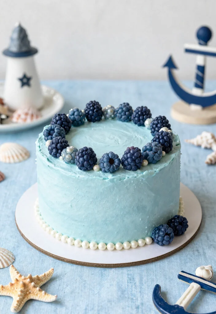 17 Pastel Cake Smash Ideas: Soft Dreamy Colors - 5. Ocean Blue Inspiration 1