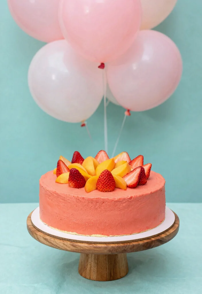 17 Pastel Cake Smash Ideas: Soft Dreamy Colors - 6. Coral Charm 1