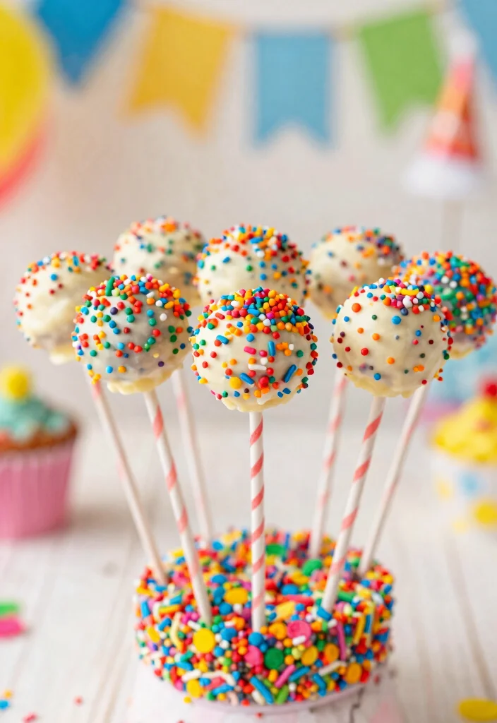 17 Paw Patrol Cake Pops Ideas: Cute Kids Party Treats - 13. Colorful Confetti Cake Pops 1