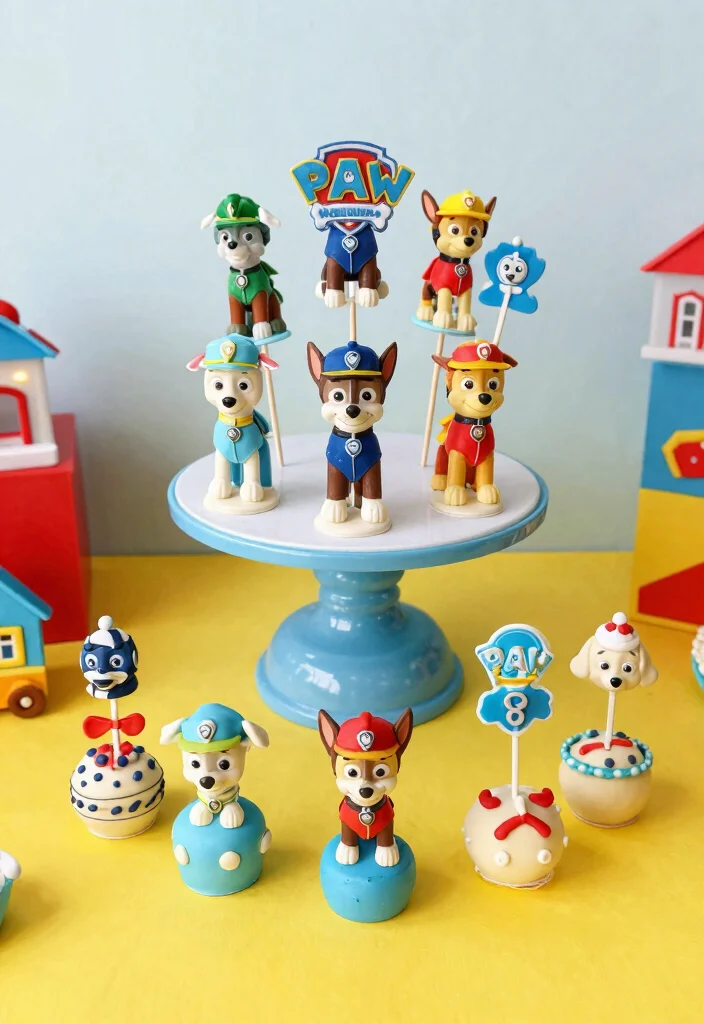 17 Paw Patrol Cake Pops Ideas: Cute Kids Party Treats - 14. Adventure Bay Cake Pops 1
