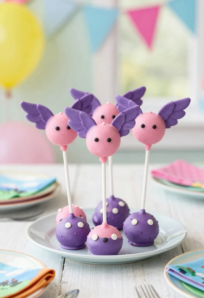 17 Paw Patrol Cake Pops Ideas: Cute Kids Party Treats - 3. Skye’s Pink and Purple Cake Pops 1