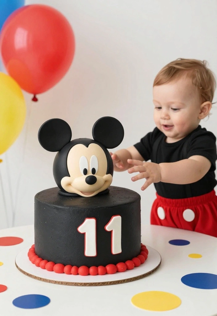 17 Smash Cake Boy Ideas Cute First Birthday Fun - 1. Mickey Mouse Fun! 1