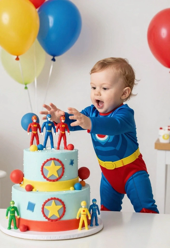 17 Smash Cake Boy Ideas Cute First Birthday Fun - 10. Superhero Power! 1