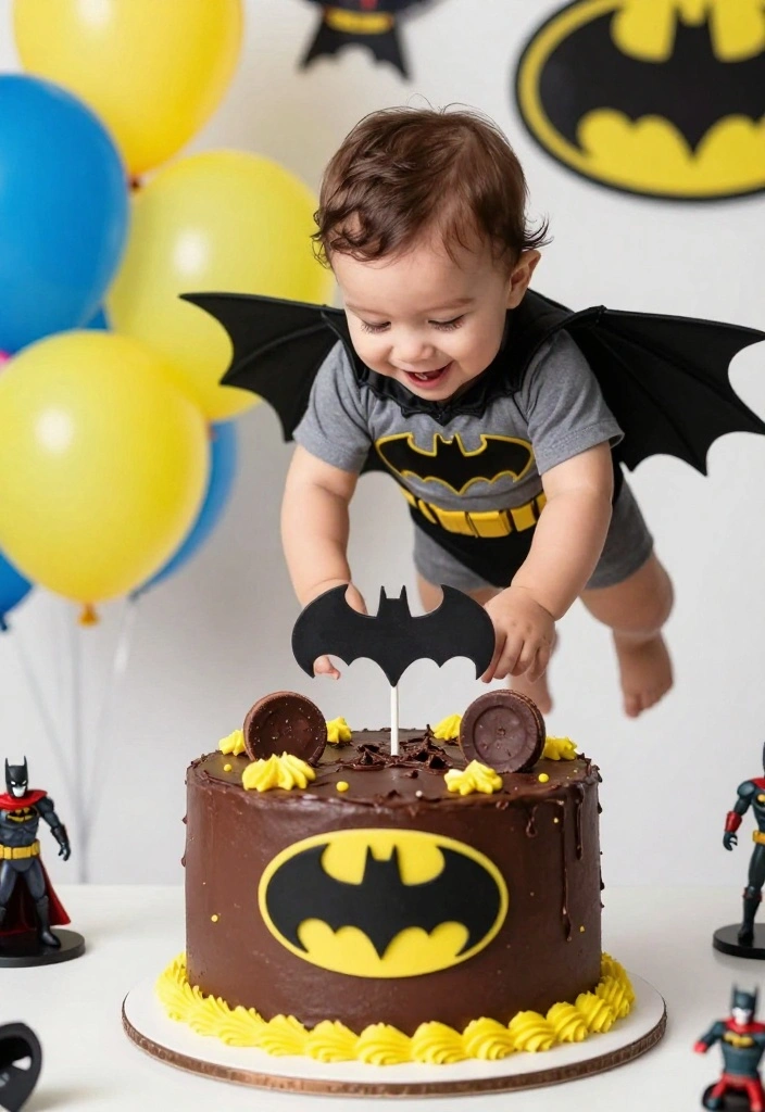 17 Smash Cake Boy Ideas Cute First Birthday Fun - 12. Batman Mystery Night 1