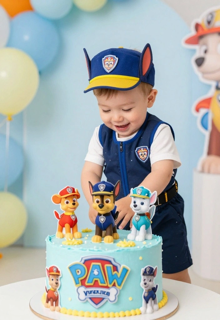 17 Smash Cake Boy Ideas Cute First Birthday Fun - 13. Paw Patrol Rescue Team 1
