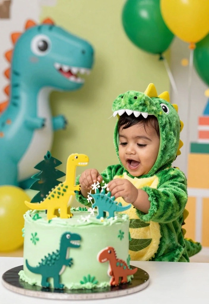 17 Smash Cake Boy Ideas Cute First Birthday Fun - 6. Dinosaur Roar! 1