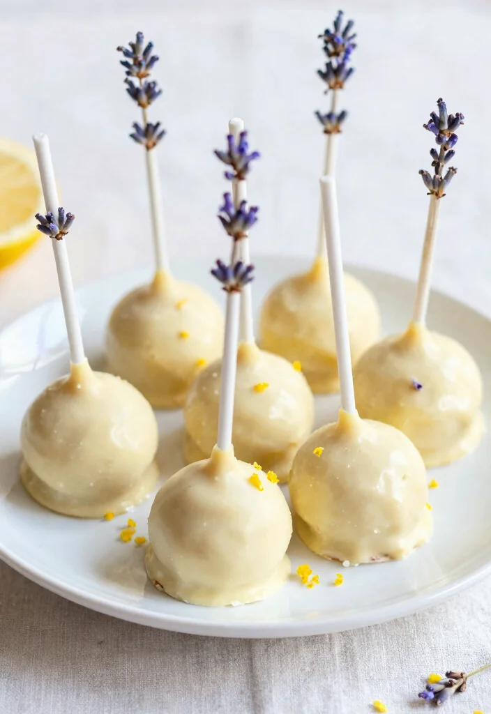 17 Spring Cake Pops Ideas: Fresh Pastel Treats - 1. Lavender Lemon Cake Pops 1
