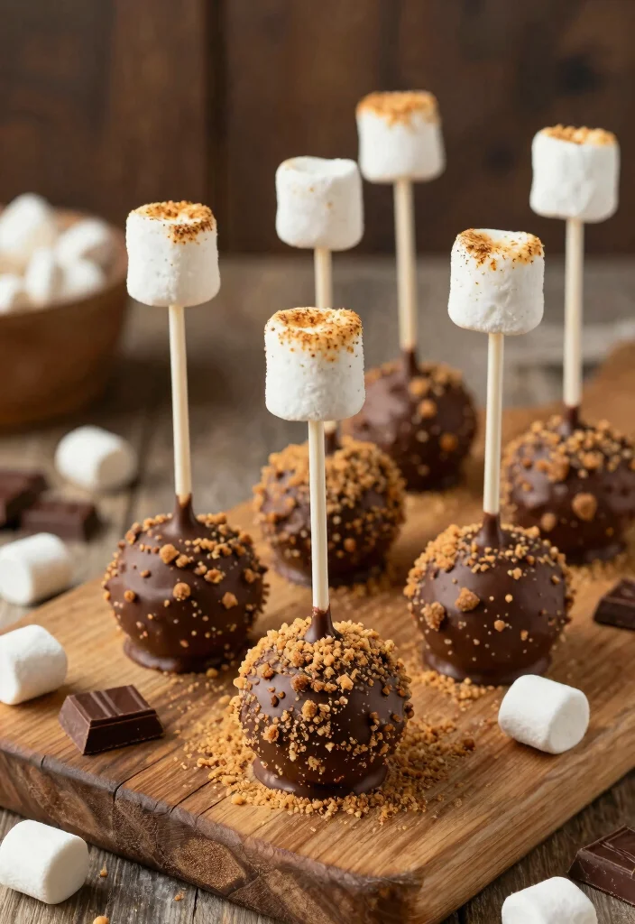 17 Spring Cake Pops Ideas: Fresh Pastel Treats - 15. S'mores Cake Pops 1