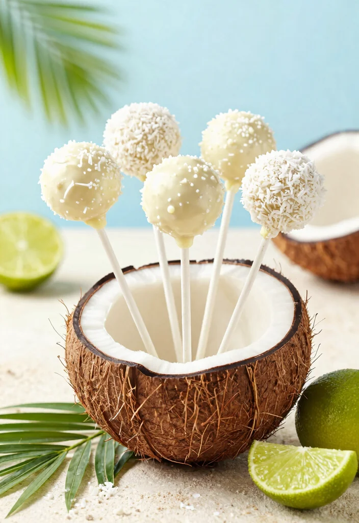 17 Spring Cake Pops Ideas: Fresh Pastel Treats - 5. Coconut Lime Cake Pops 1