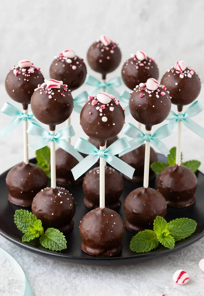 17 Spring Cake Pops Ideas: Fresh Pastel Treats - 7. Chocolate Mint Cake Pops 1