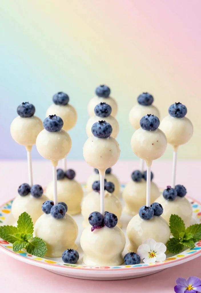 17 Spring Cake Pops Ideas: Fresh Pastel Treats - 8. Blueberry Bliss Cake Pops 1