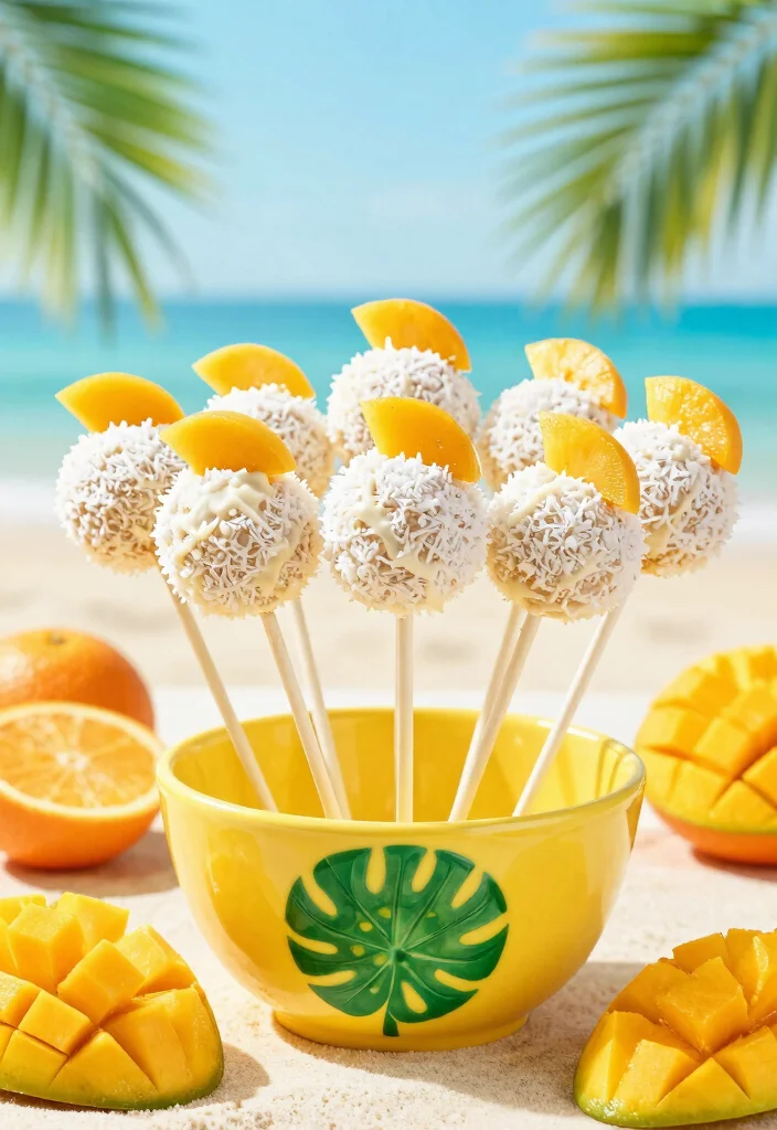 17 Spring Cake Pops Ideas: Fresh Pastel Treats - 9. Tropical Mango Cake Pops 1