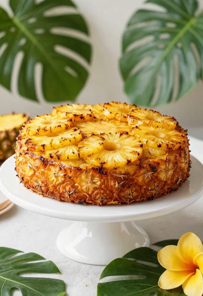 17 Tropical Birthday Cake Ideas: Colorful Island Vibes - 2. Pineapple Upside-Down Cake 1