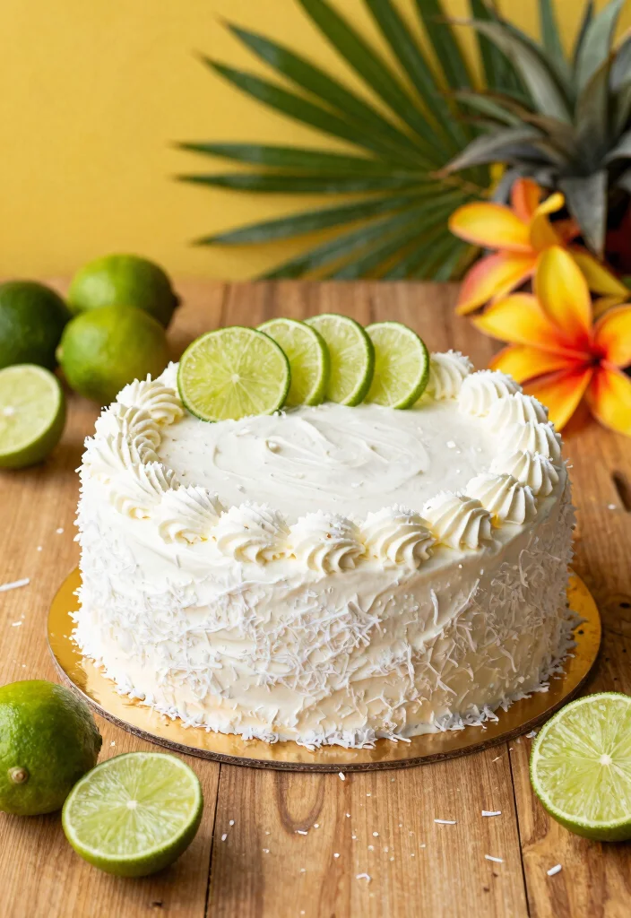 17 Tropical Birthday Cake Ideas: Colorful Island Vibes - 3. Coconut Lime Cake 1