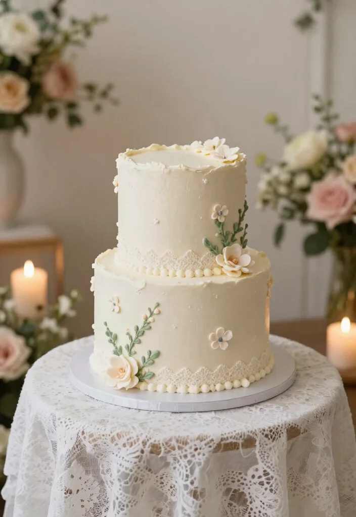 17 Vintage Cake Wedding Ideas: Timeless Romantic Charm - 15. Vintage Sweetheart Cake 1