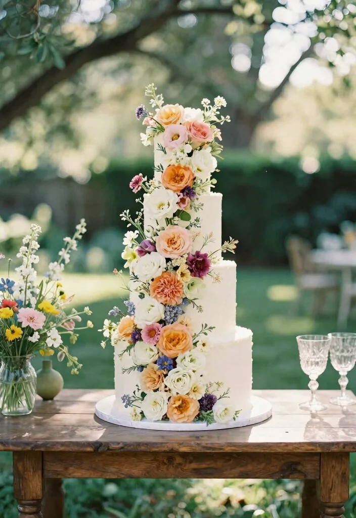 17 Vintage Cake Wedding Ideas: Timeless Romantic Charm - 5. Floral Cascade Cakes 1