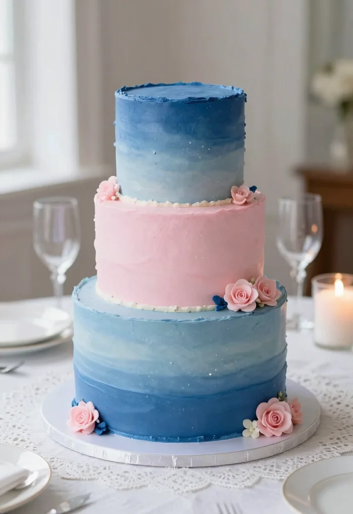 17 Vintage Cake Wedding Ideas: Timeless Romantic Charm - 9. Ombre Delight Cakes 1