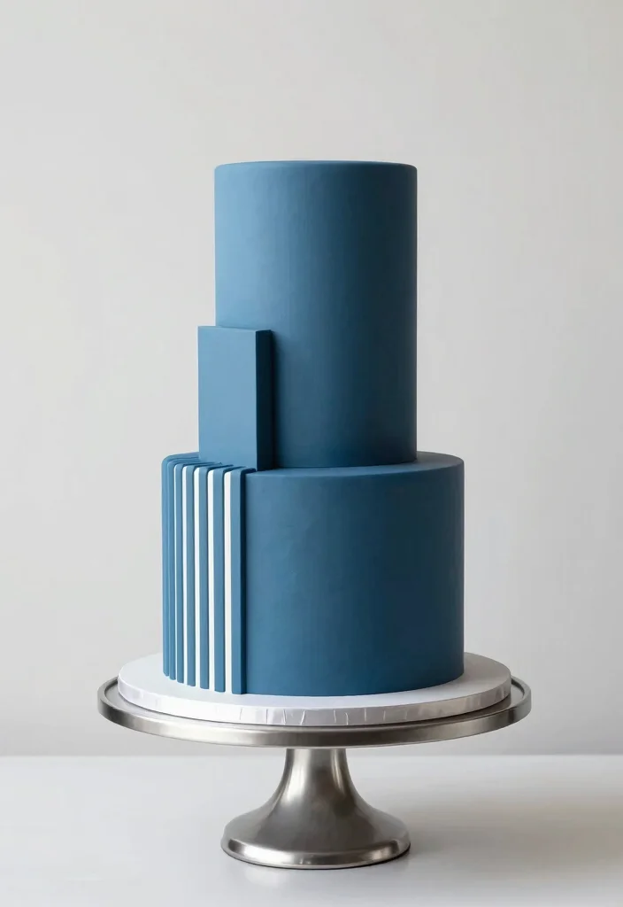 17 Wedding Cake Blue Ideas with an Elegant Modern Touch - 13. Modern Chic Blue 1