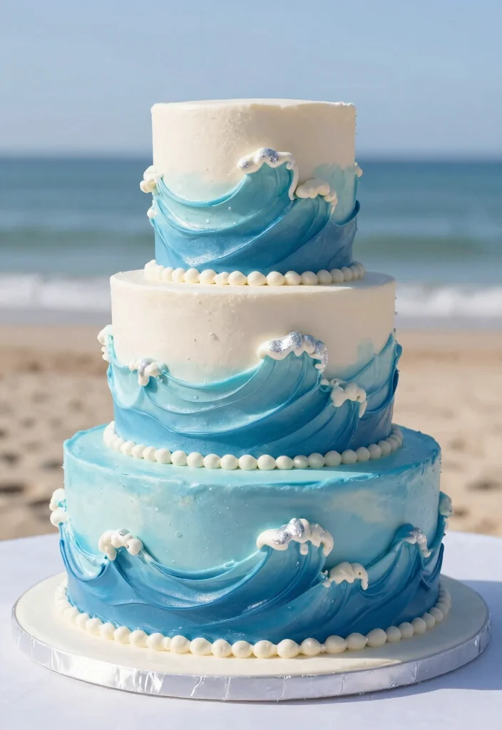 17 Wedding Cake Blue Ideas with an Elegant Modern Touch - 16. Blue Swirl Fantasy 1