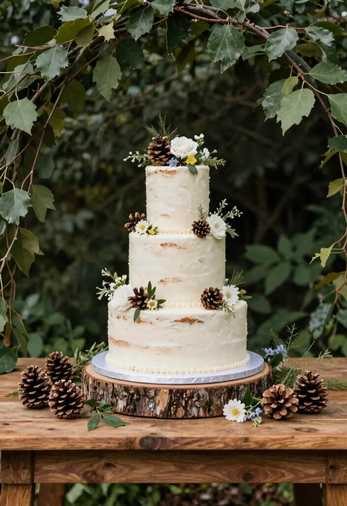 17 Wedding Cake Display Ideas: Stunning Dessert Tables - 13. Natural Elements 1